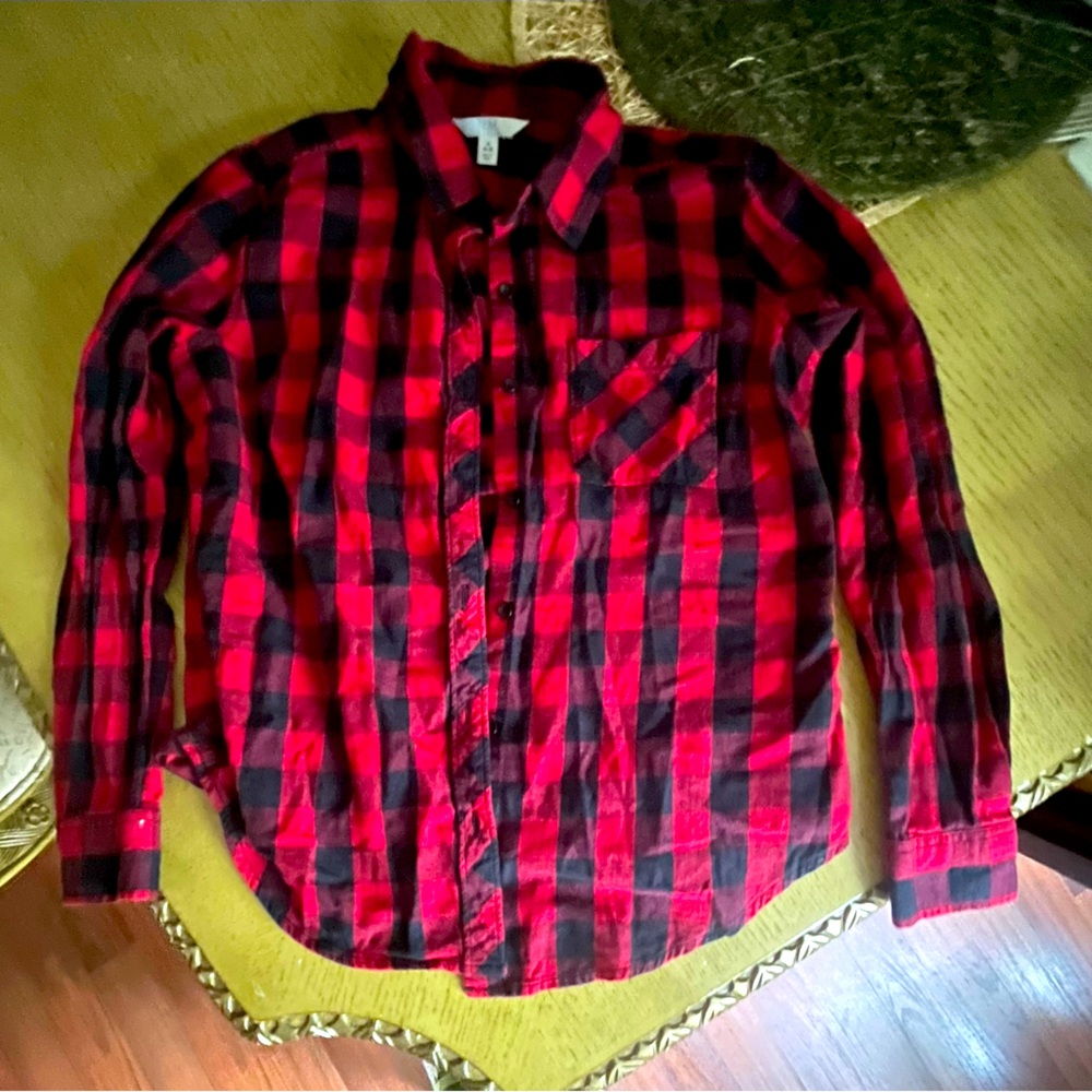 Buffalo plaid button up shirt, size SMALL